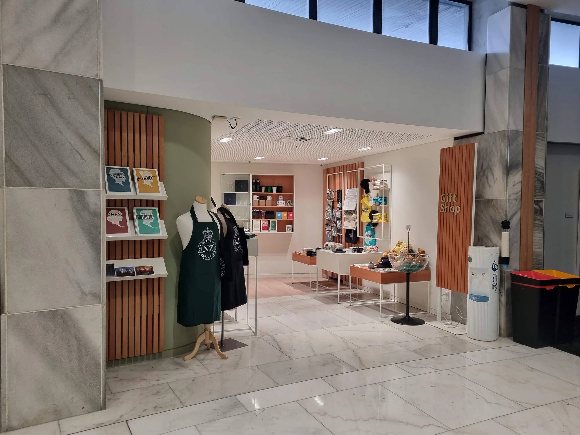 View into the Parliament Shop on the Parliamentary precinct. 