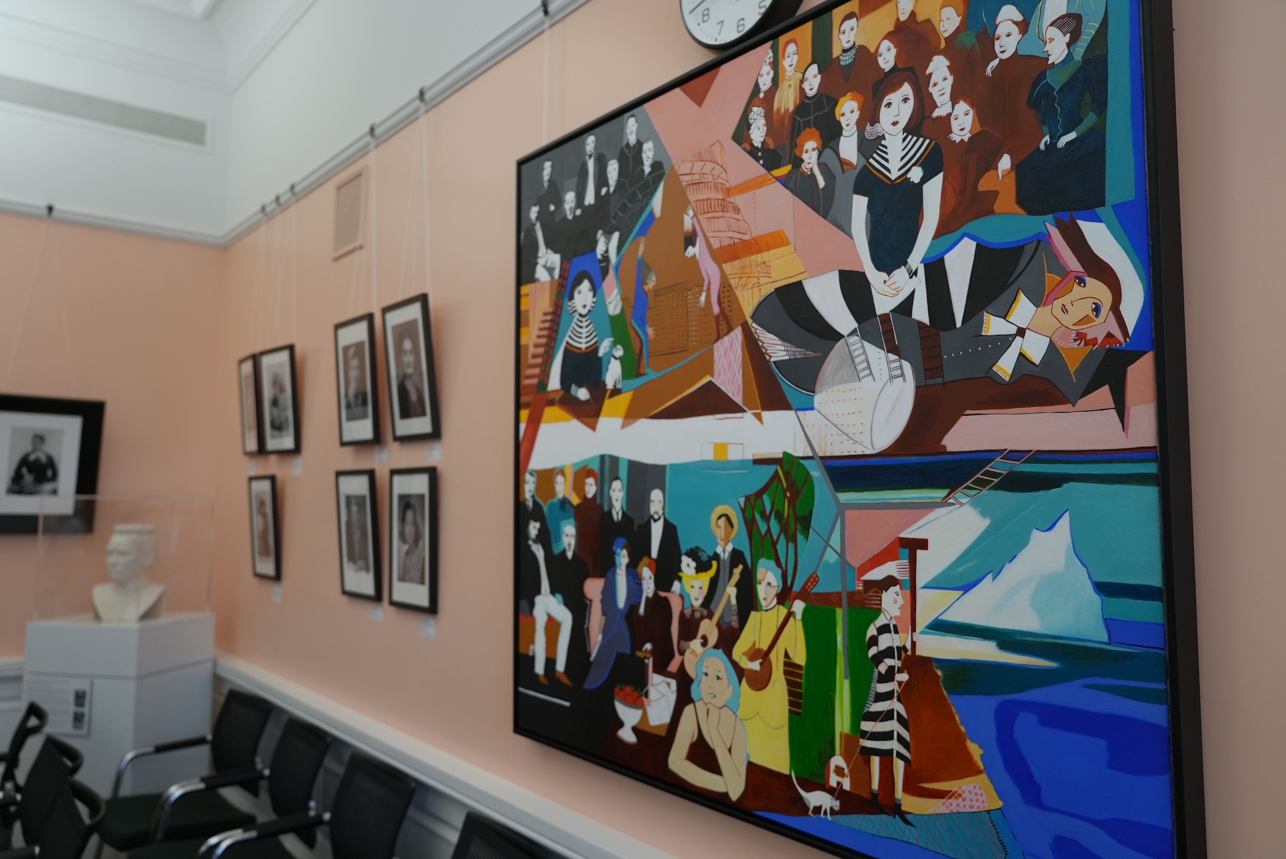 Picture of artwork displayed in the women's Suffrage select committee room 