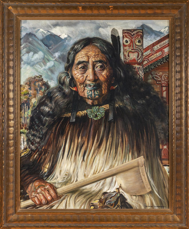 A painting of Māori Chieftainess Karaitiana by H. Linley Richardson